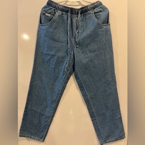 Blassport Jeans Womens Blue Light Wash Elastic Waist Pull On Straight Size 10P